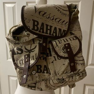 Vacation ready!  Fabric backpack from the Bahamas. Perfect for summer!
